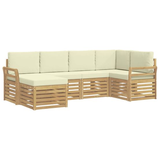 Ensemble de canapés d'extérieur 6 pc blanc et crème polyester