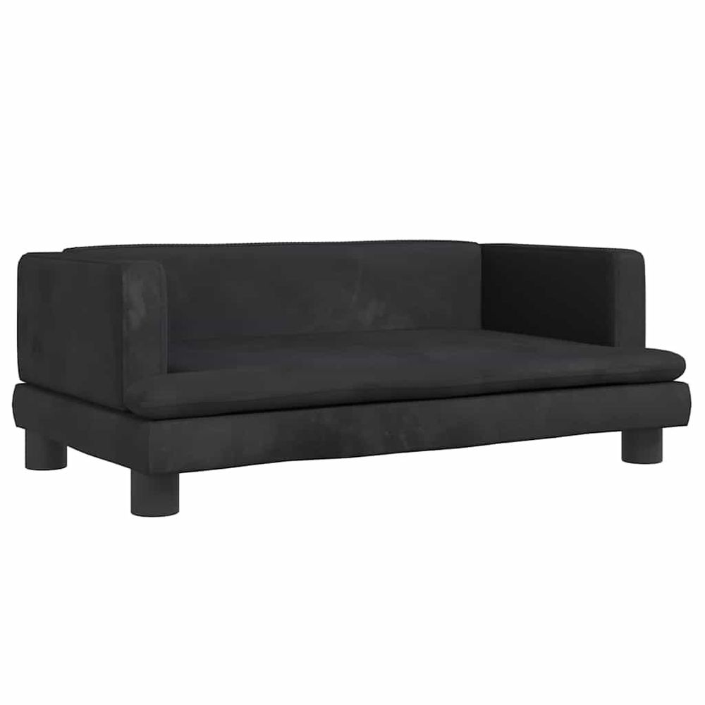 Lit pour chien noir 80x45x30 cm velours