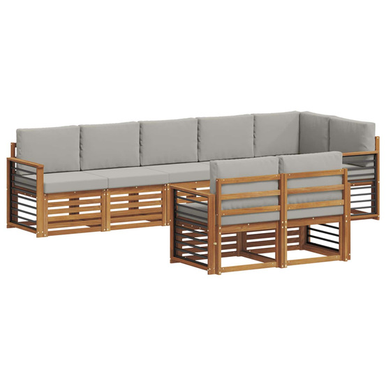 Ensembles de canapés avec coussin 8 pcs gris naturel et clair