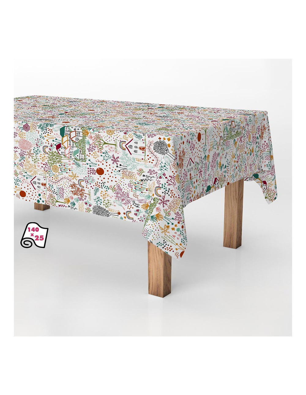 Nappe antitache rayures beige 140cm x 25m exma