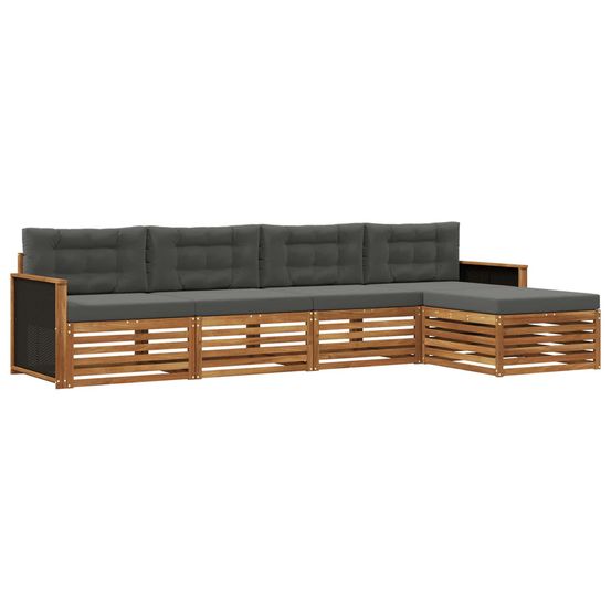 Ensemble de canapés d'extérieur 5 pc naturel et anthracite