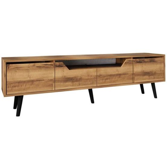 Meuble tv en aggloméré 180 x 29.8 x 48 cm roma noyer