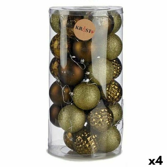 Lot de boules de noël vert pvc 8 x 8,5 x 8 cm (4 unités)