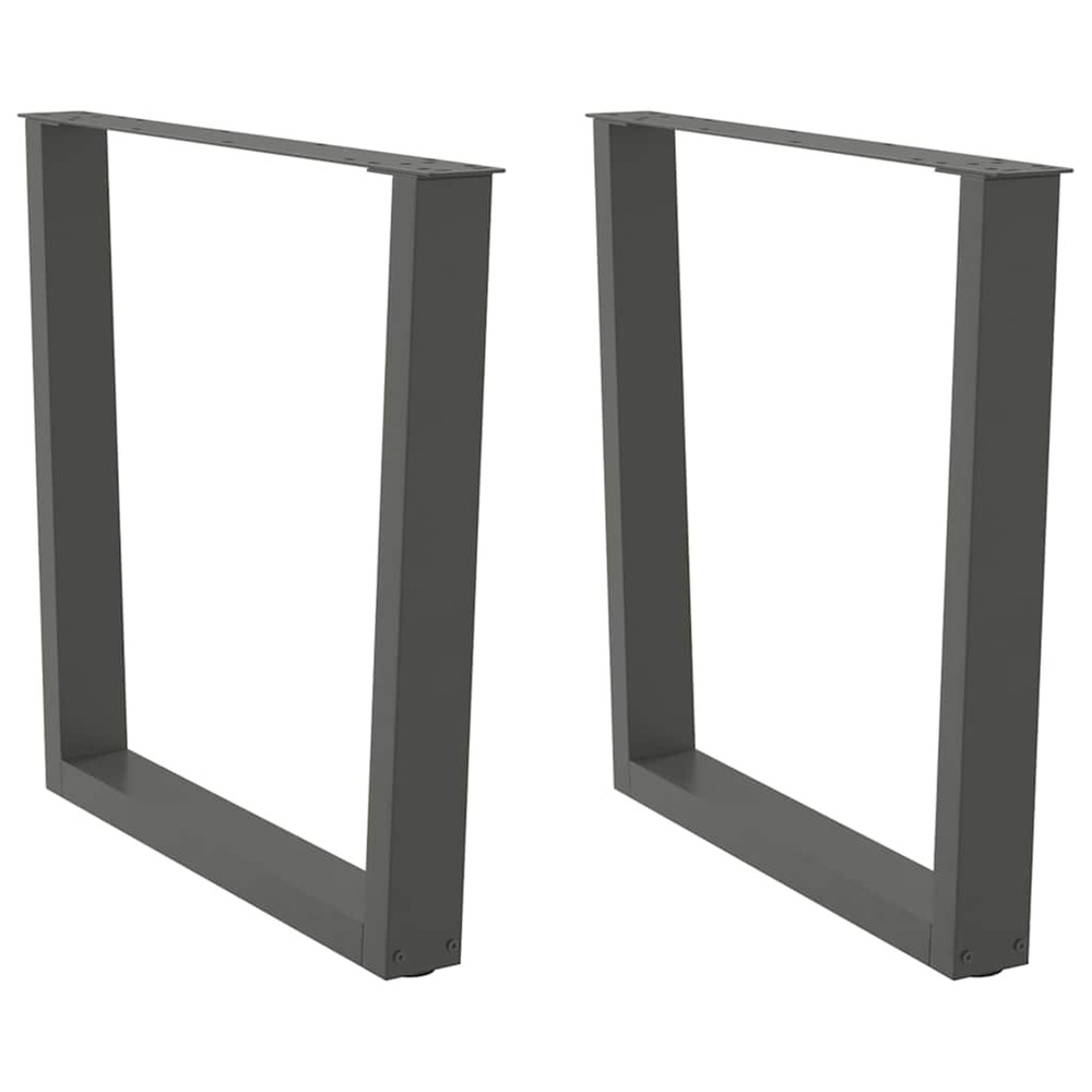 Pieds de table à manger en forme de v, 2 pièces, anthracite, 90 x (72-73,3) cm, acier