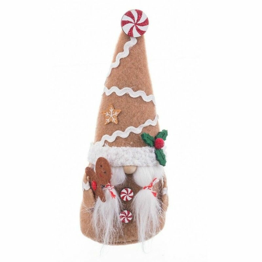 Décorations de noël beige multicouleur sable tissu fille 8 x 6 x 19,5 cm