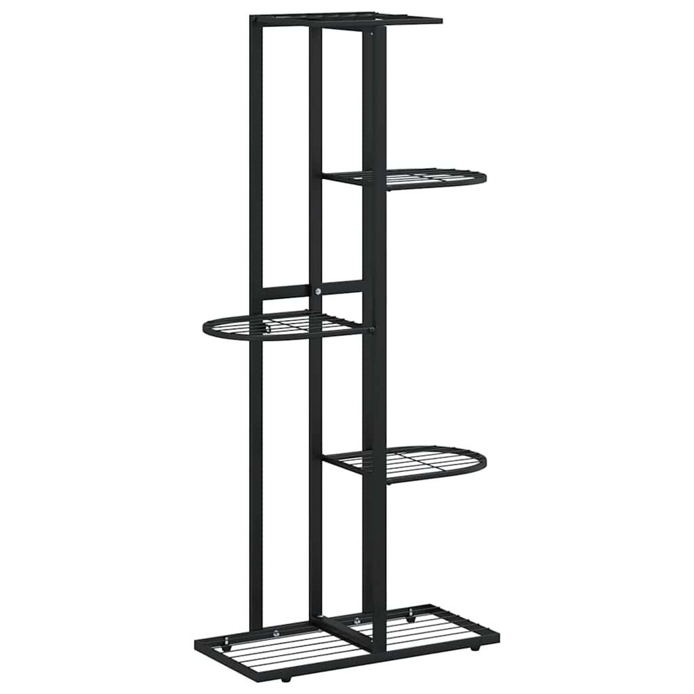 Support pour plantes 5 niveaux 43x22x98 cm noir métal