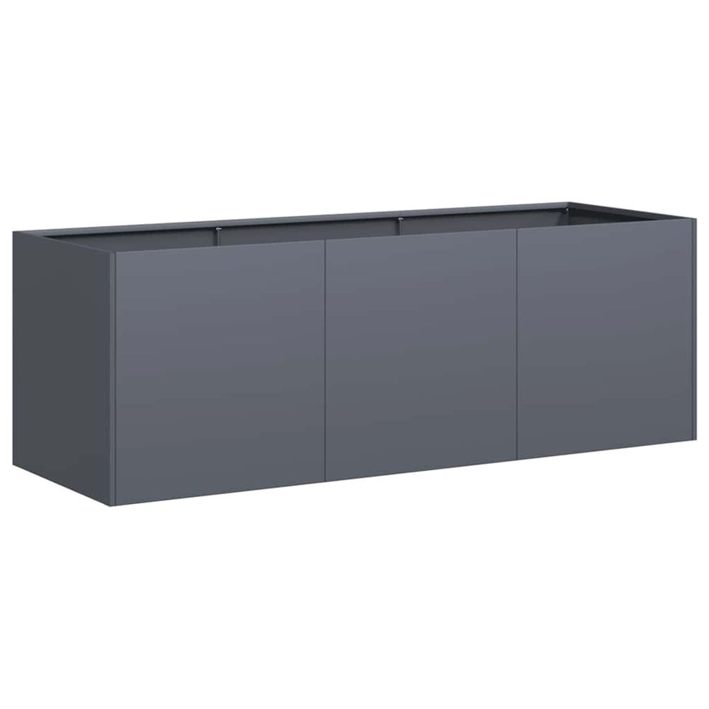 Jardinière d'extérieur anthracite 120x40x40 cm acier laminé à froid