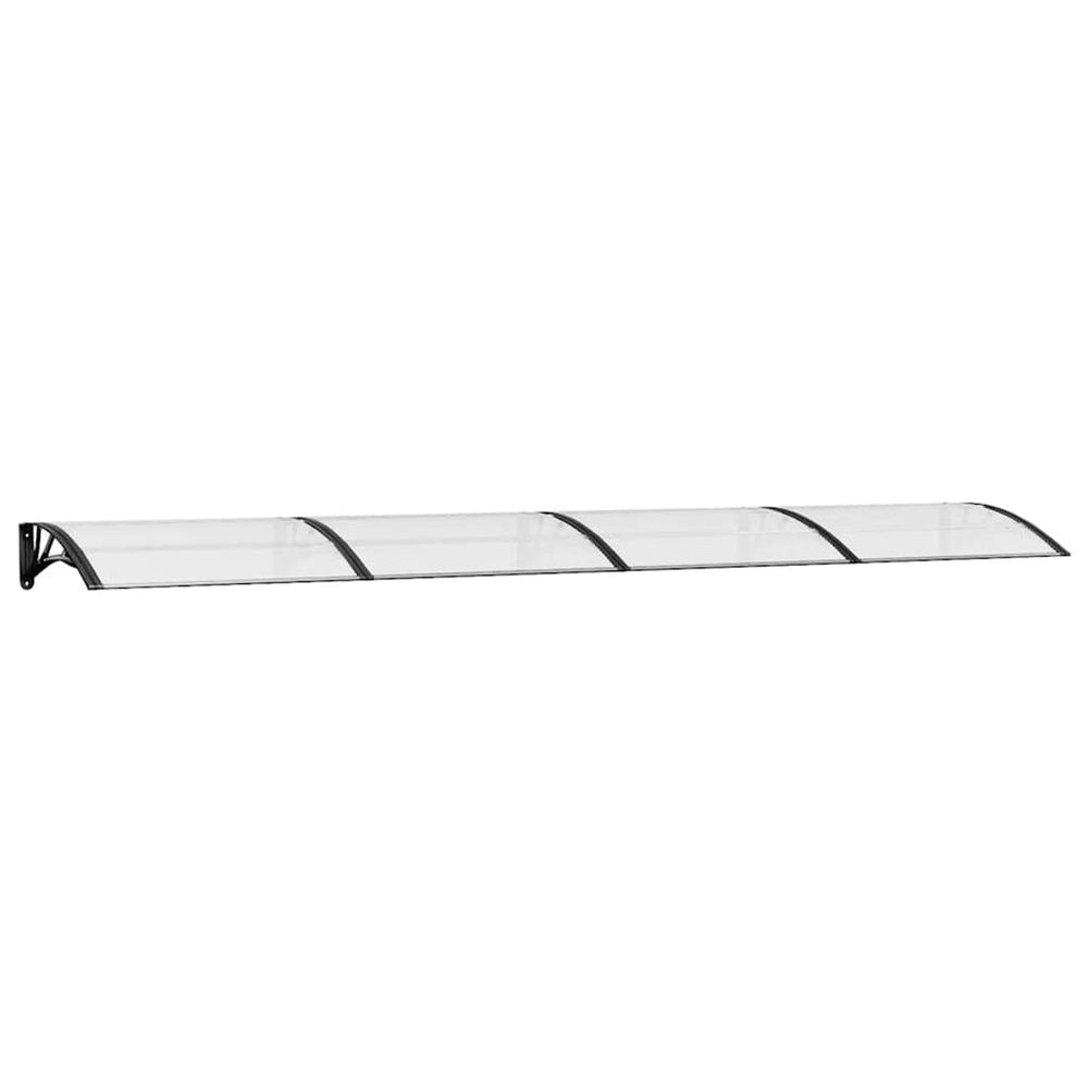 Auvent de porte noir et transparent 400x75 cm polycarbonate