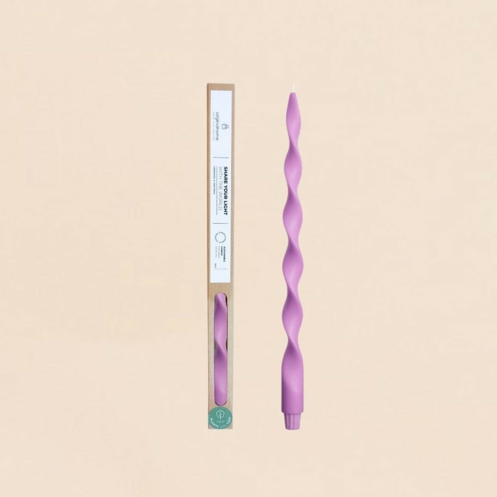 Bougie spirale parme 40cm, flora
