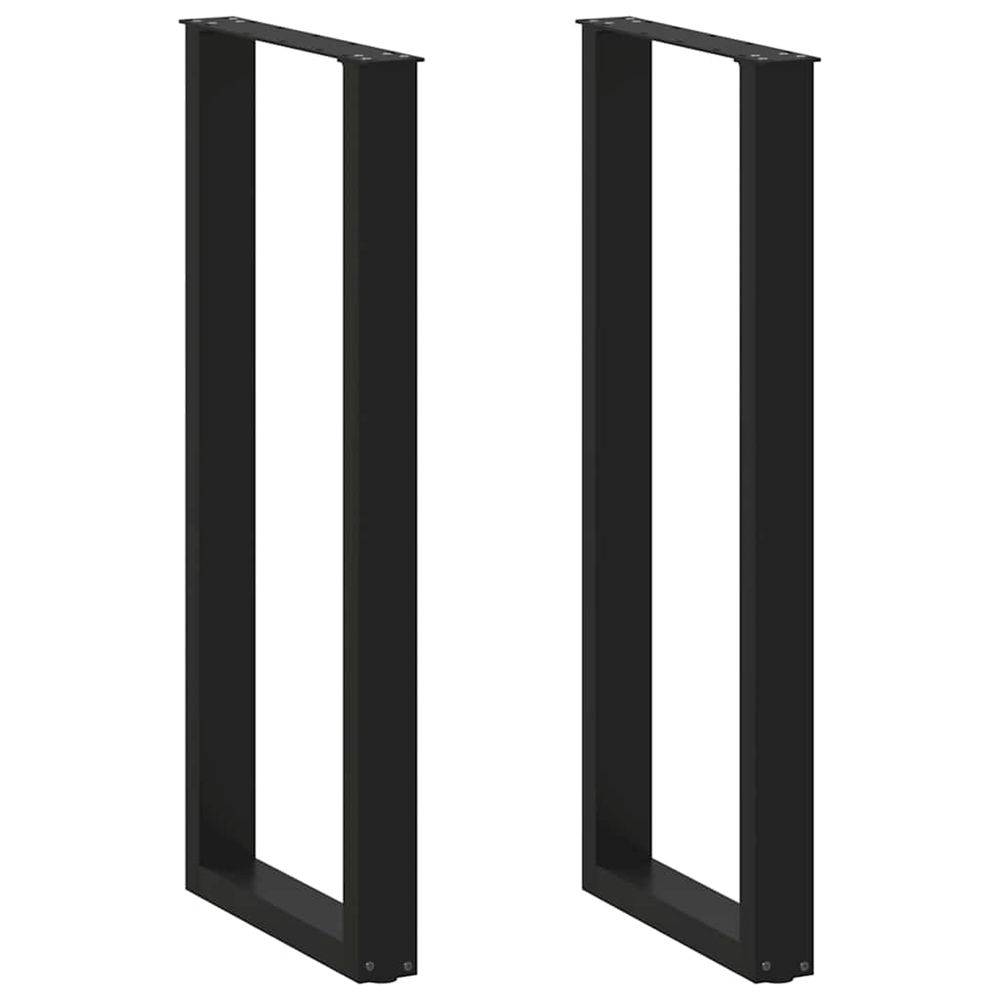 Pieds de table de bar en u, 2 pièces, noir, 50 x (110-111) cm, acier