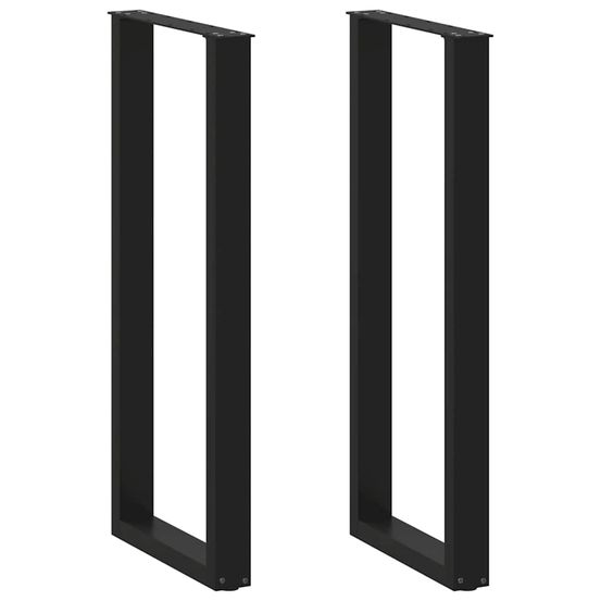 Pieds de table de bar en u, 2 pièces, noir, 50 x (110-111) cm, acier