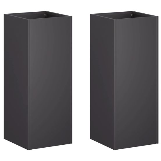 Cache-pot de jardin 2 pc noir 20 x 20 x 40 cm