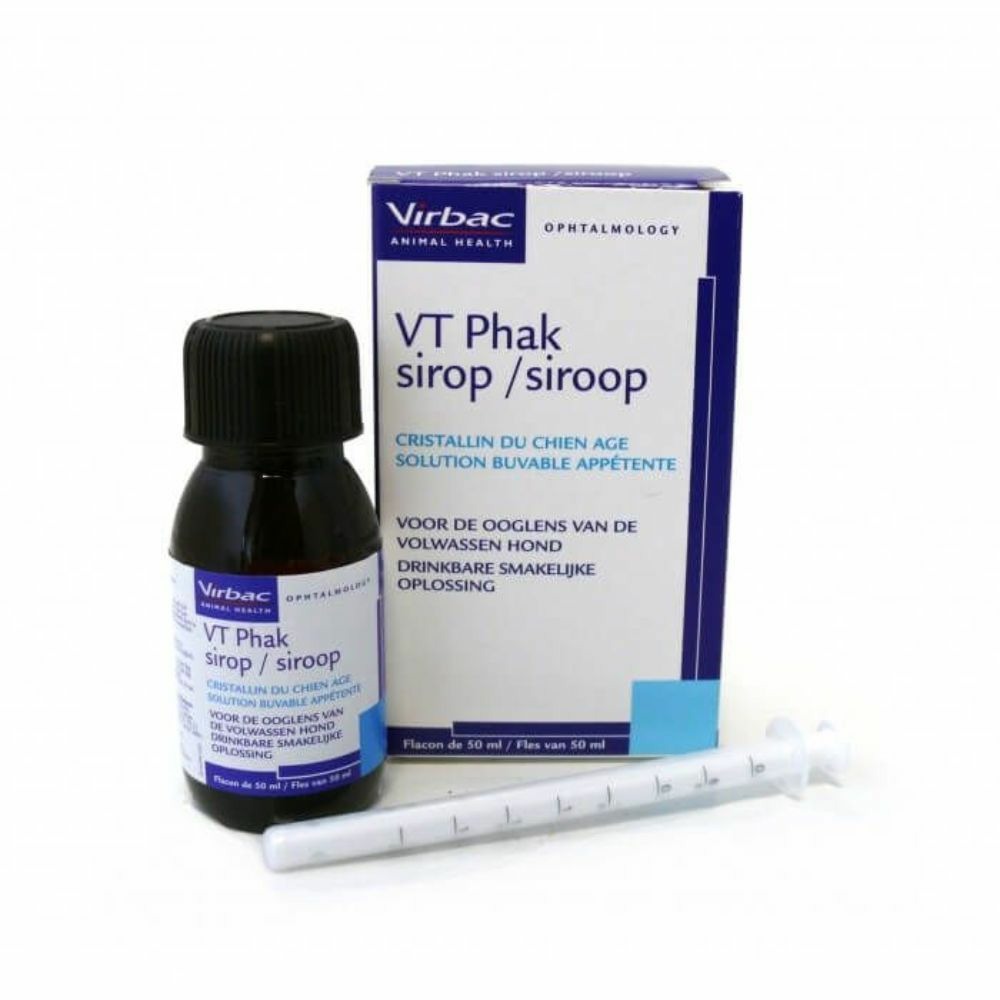 Vt phak sirop virbac pour le cristallin du chien âgé 50 ml