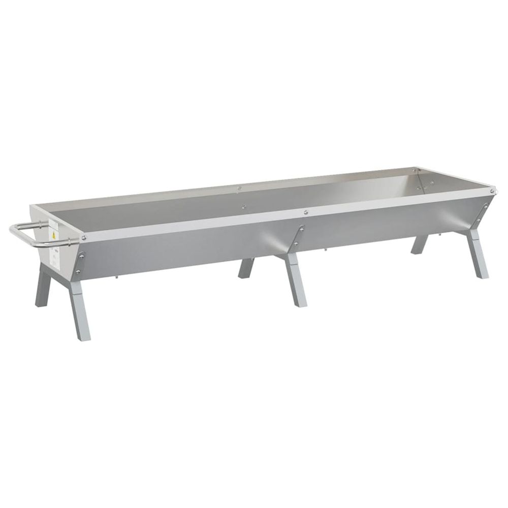 Plateau pour barbecue argenté 158x42x31 cm acier inoxydable