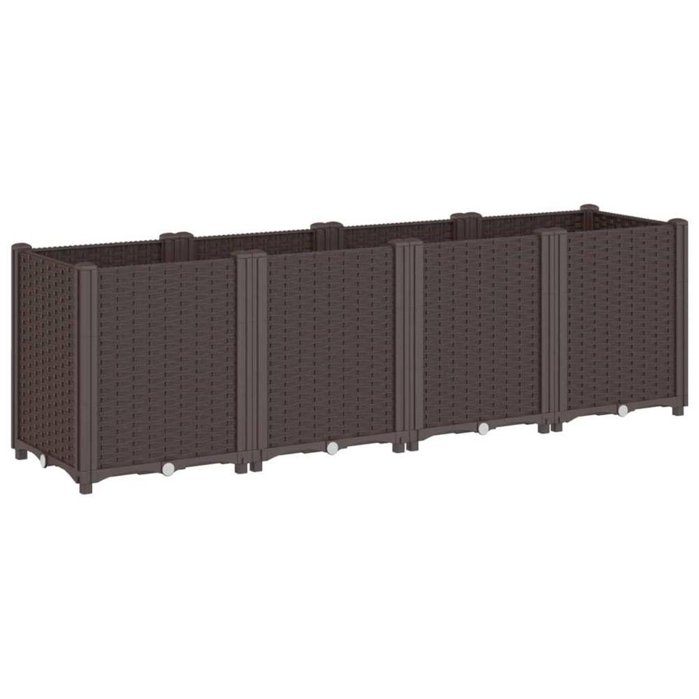 Jardinière d'extérieur marron 160x40x53 cm polypropylène