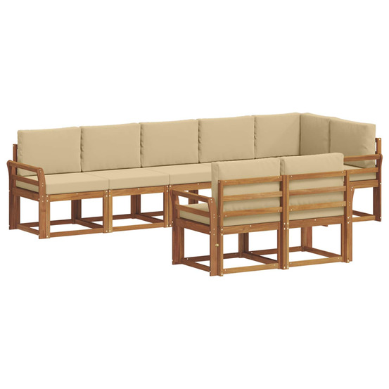 Ensemble de canapés d'extérieur 8 pcs naturel et beige