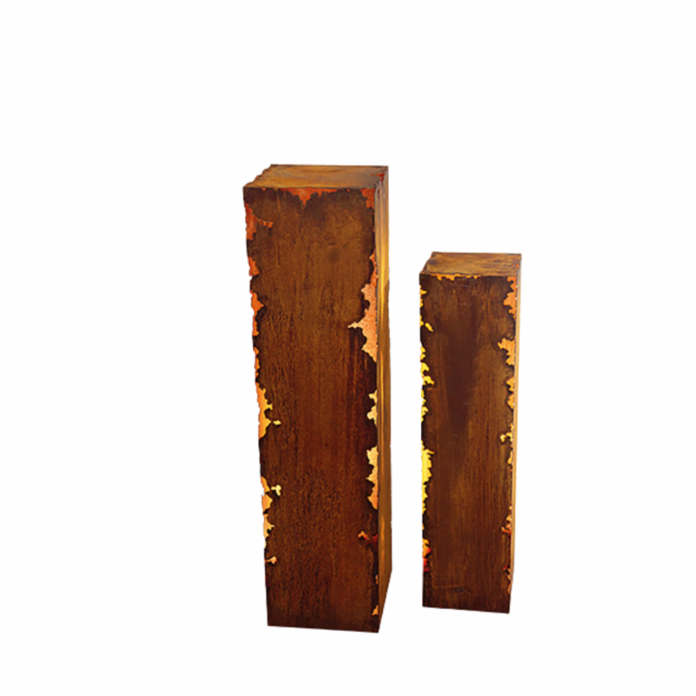 Colonne décorative métal rouillé h.140 cm - rouille 140 cm