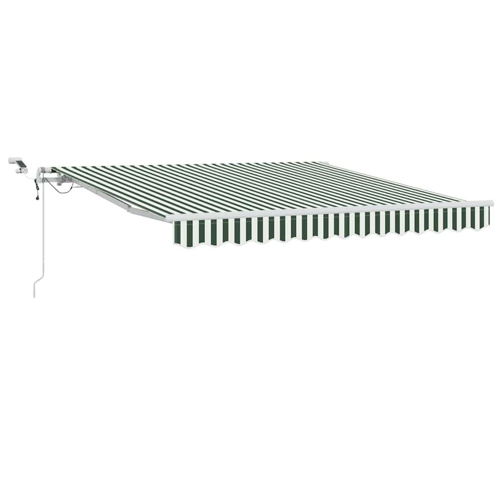 Auvent rétractable vert et blanc 300 x 250 cm polyester