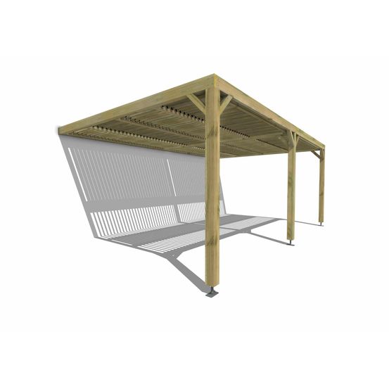 Pergola bois • 6m x 4m • adossée • sens largeur • lames orientables bioclimatiques incluses • livraison comprise