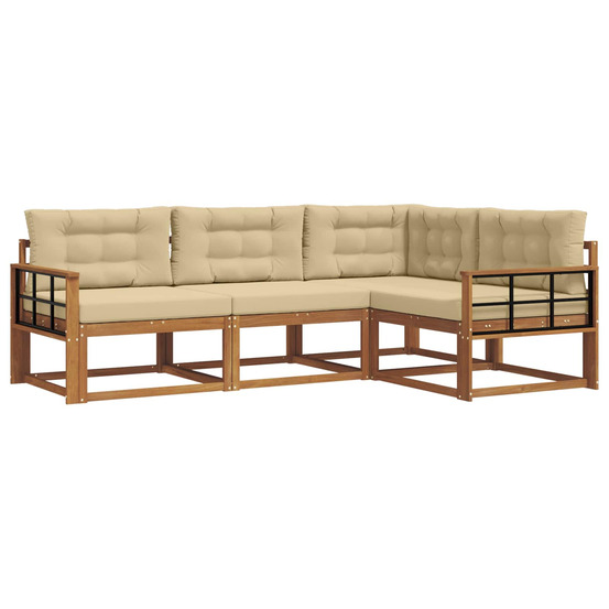 Ensemble de canapés d'extérieur 4 pcs naturel et beige