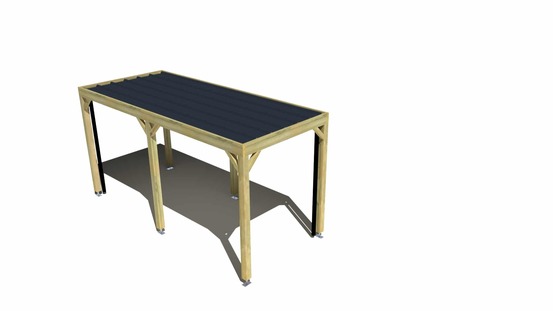 Carport bois • 2m x 5m • indépendante • sens largeur • livraison comprise