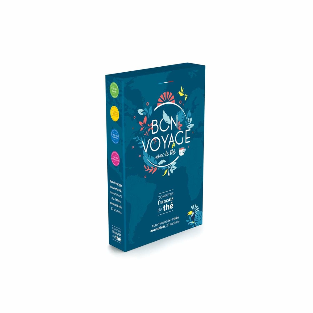 Coffret thé bon voyage gourmand - 4 parfums 20 sachets - comptoir français du thé