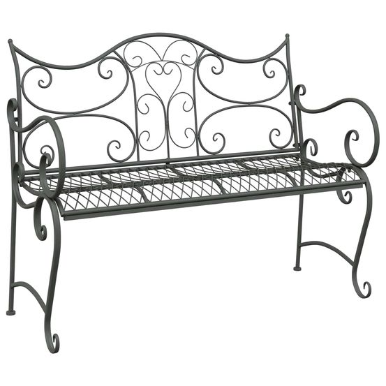 Banc de jardin 2 -places 114 x 54 x 90 cm acier gris argenté