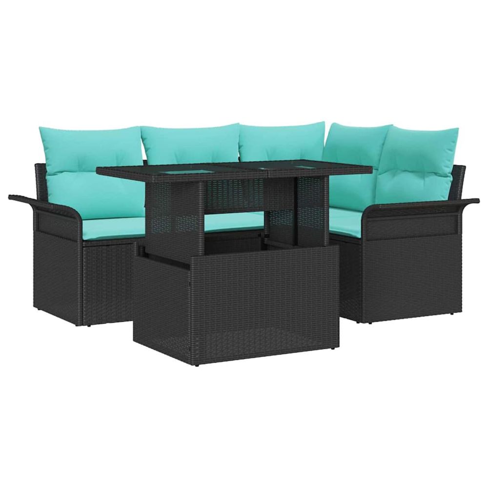 Ensemble de canapé de jardin 5 pc noir