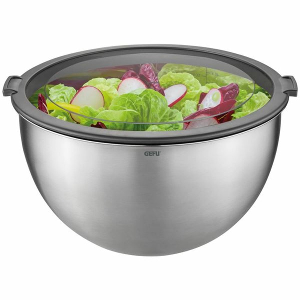 Lot de 3 saladiers 1l/2,5l/4,5l avec couvercle hermétique inox - 89430