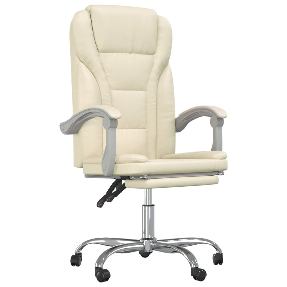 Fauteuil inclinable de bureau crème similicuir