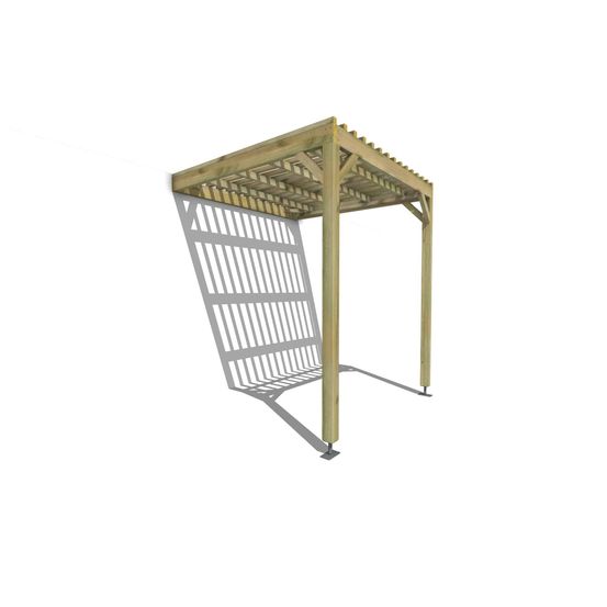 Pergola bois • 10m x 2m • adossée • sens profondeur • lattage bois • livraison comprise