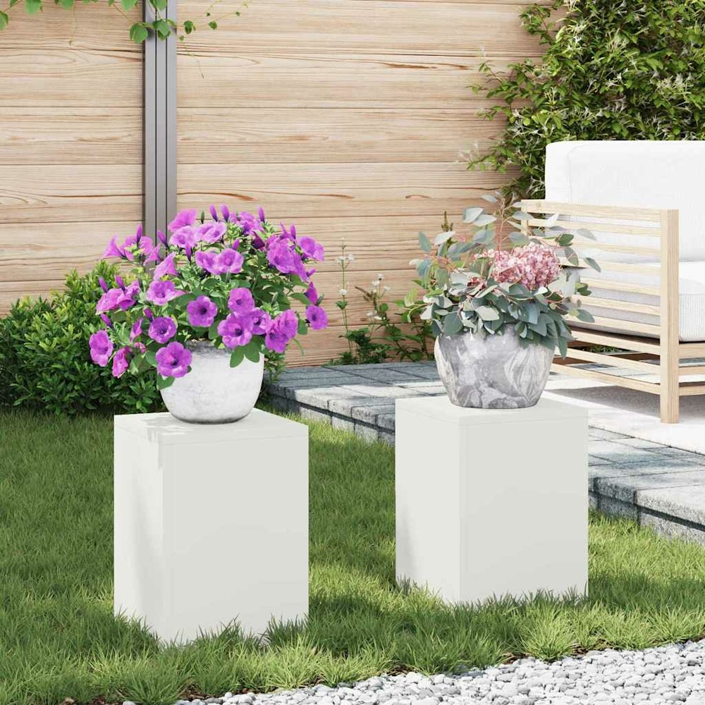 Support de plante 2 pcs blanc 24 x 24 x 35 cm acier