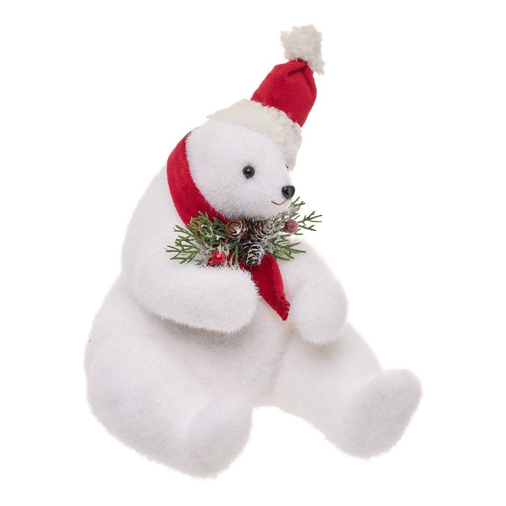 Ours de noël écharpe rouge h. 17 cm