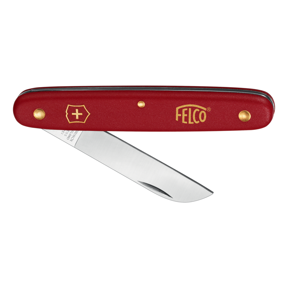 Felco greffoir de taille 3.90 50 (lame 57 mm, pour greffes d'écorce / coupe de boutures, manche en nylon rouge)
