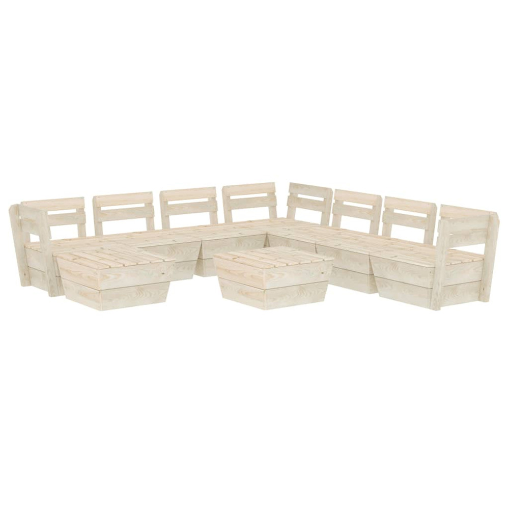Salon de jardin palette 9 pcs bois d'épicéa imprégné