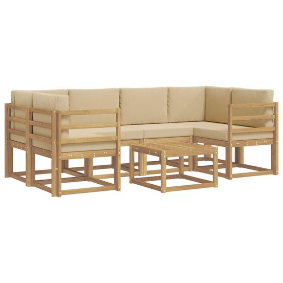 Ensemble de canapés d'extérieur 7 pc blanc et beige