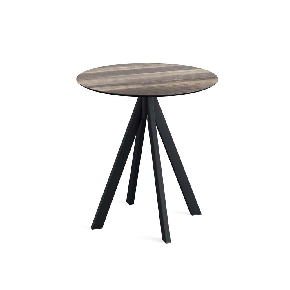 Table de bistrot infinity avec piètement noir + plateau hpl ø70 cm - veba