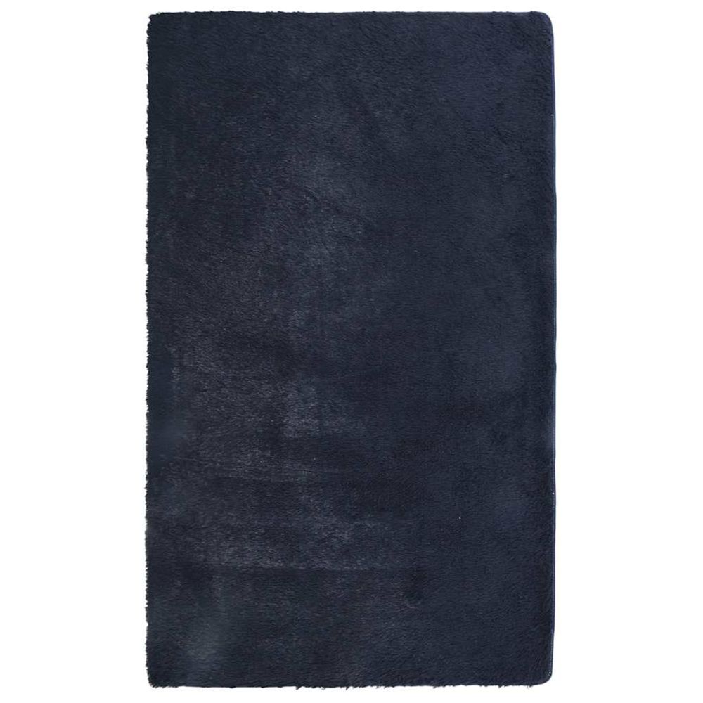 Tapis shaggy à poils longs navarra bleu marine 60x100 cm
