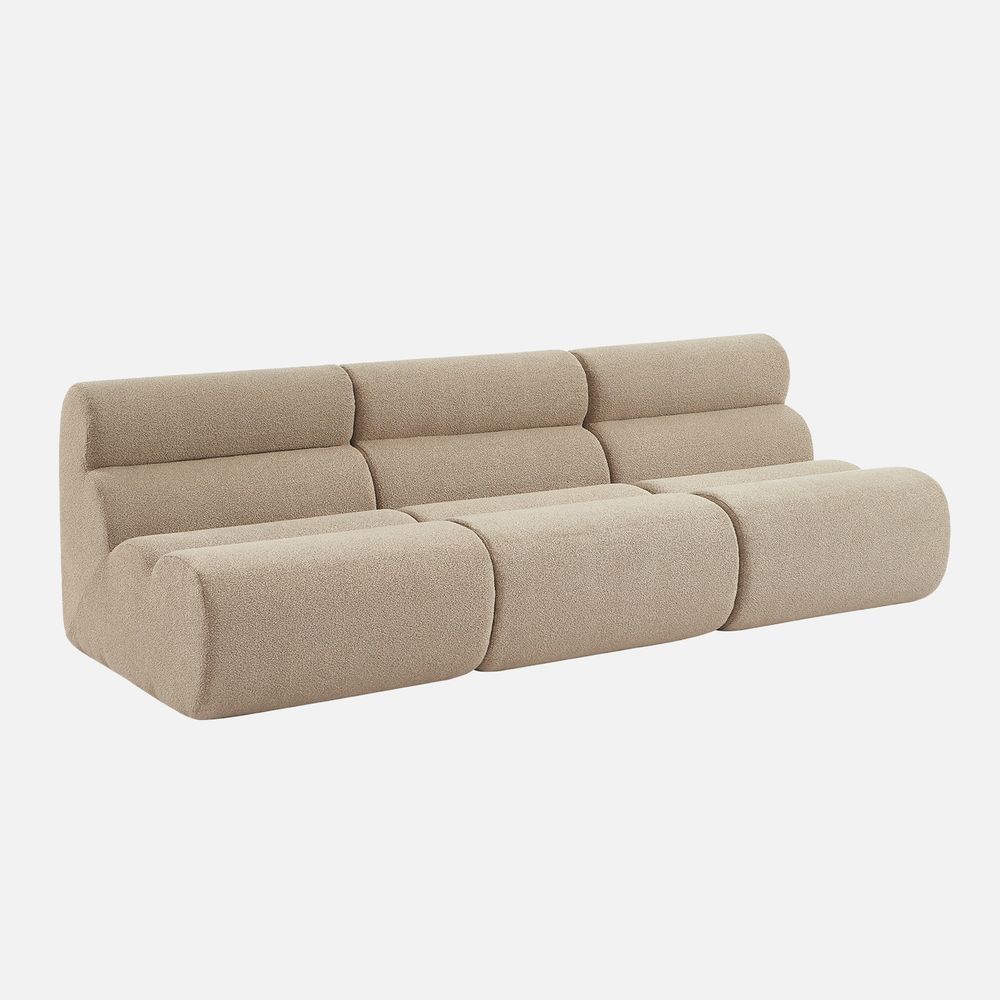 Lot de 3 chauffeuses compressées bouclette texturée 1 place - l 81 x p 99 x h 75cm - nova