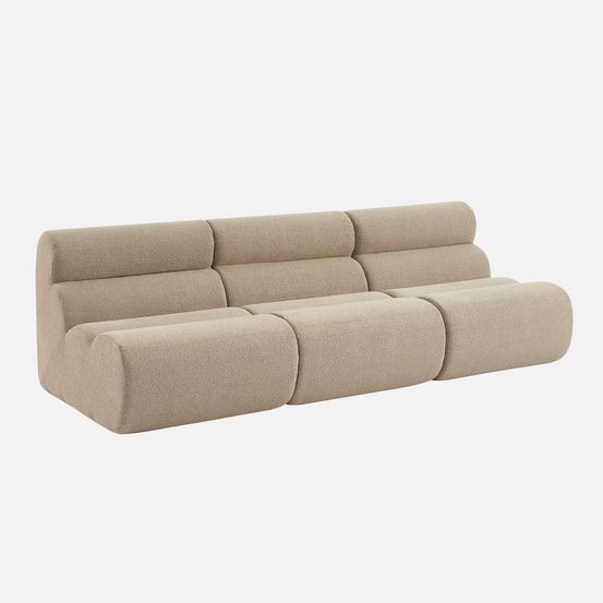 Lot de 3 chauffeuses compressées bouclette texturée 1 place - l 81 x p 99 x h 75cm - nova