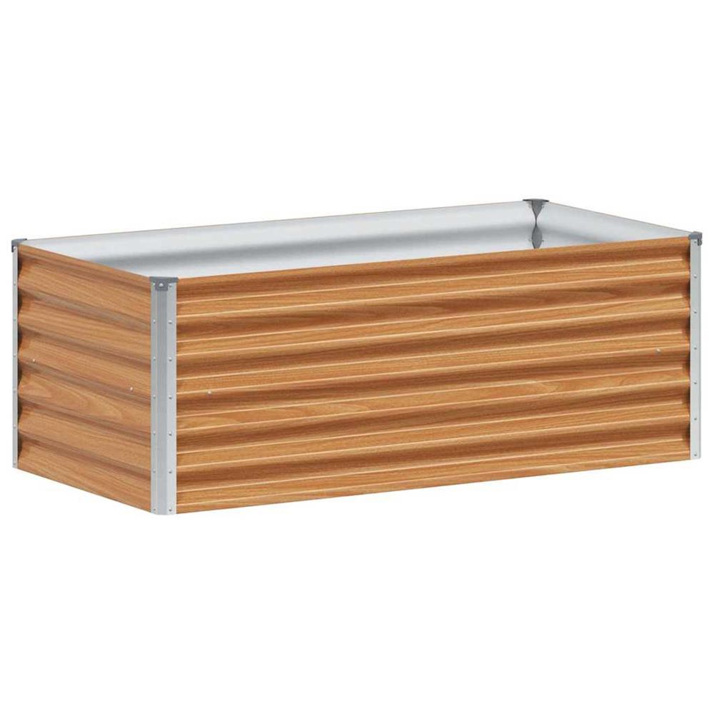 Jardinière d'extérieur surélevée marron clair 98 x 50 x 36 cm