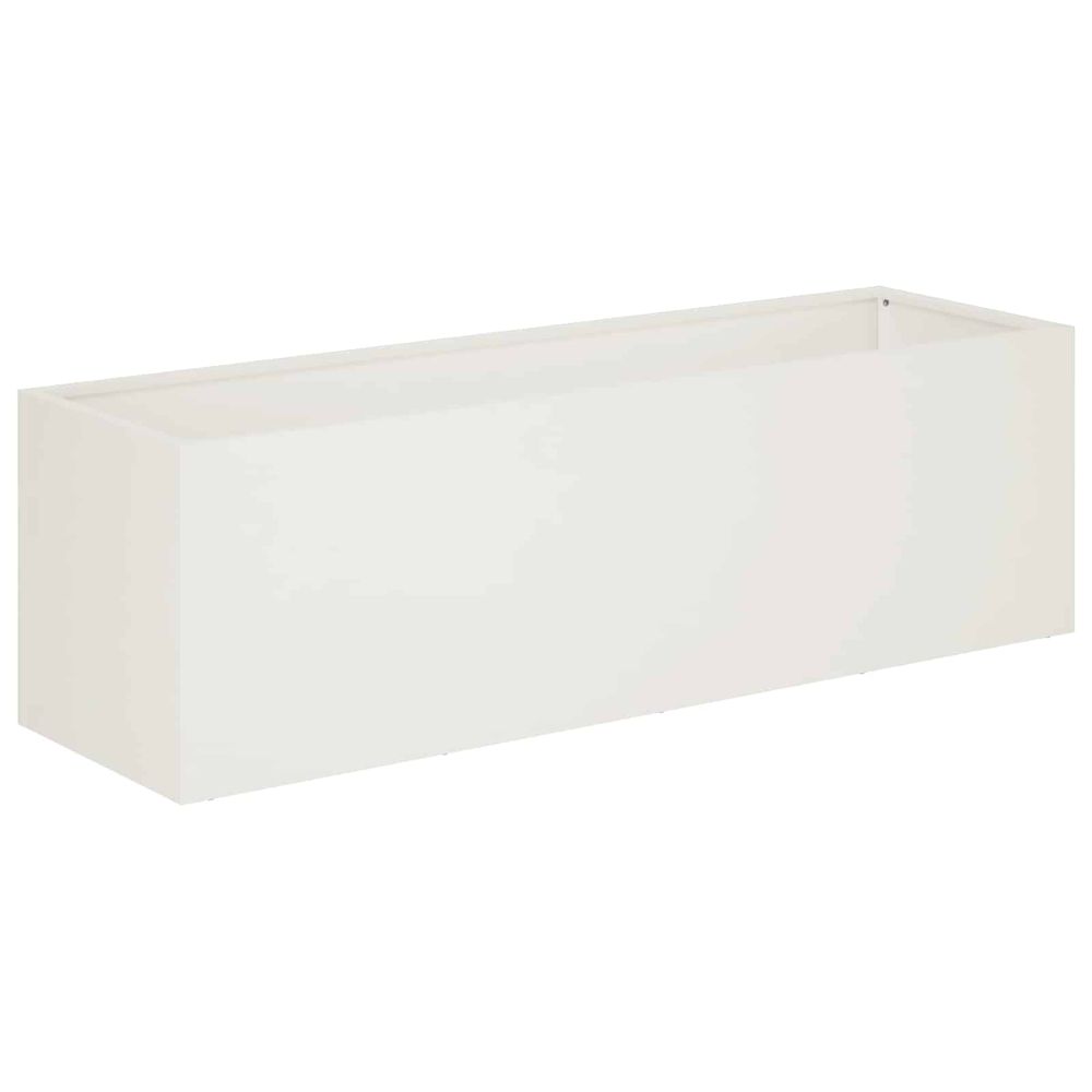 Cache-pot de jardin blanc 80 x 30 x 30 cm acier laminé à froid