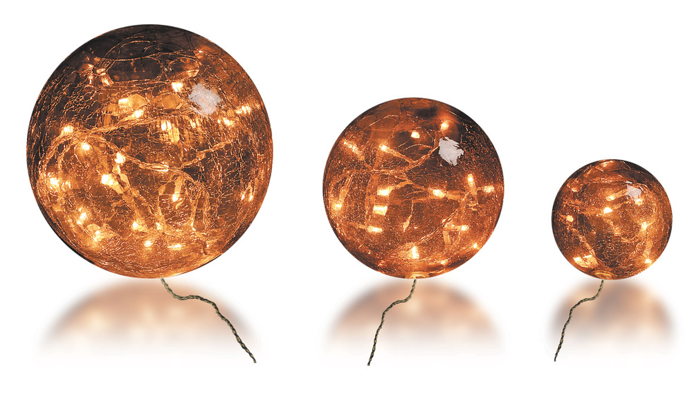 3 boules verre brun ambre