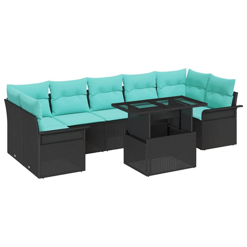 Ensemble de canapé de jardin 8 pc noir