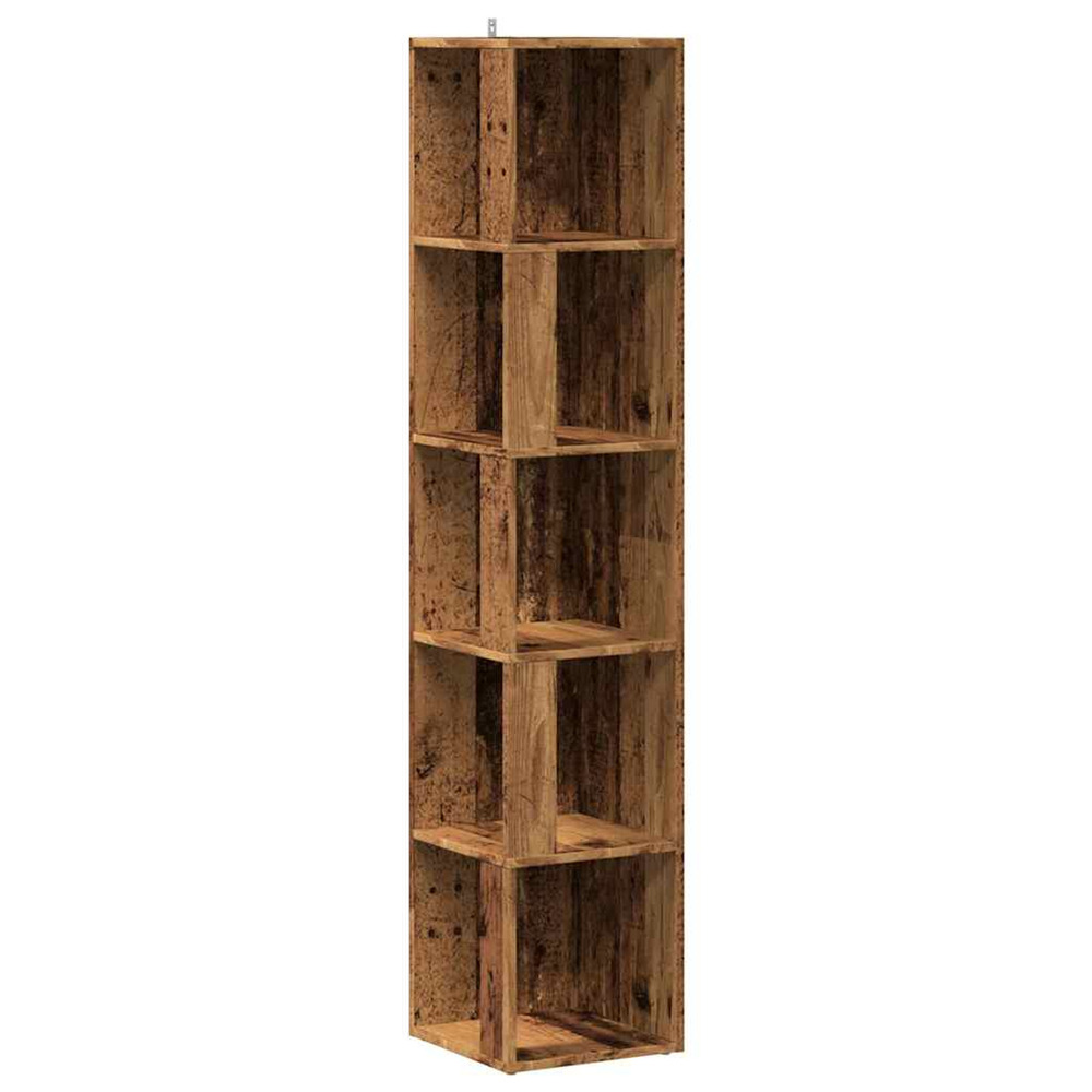 Armoire d'angle vieux bois 33x33x165 cm bois d'ingénierie