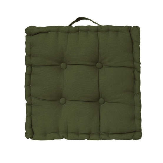 Coussin de sol 40 x 40 cm horizon uni kaki