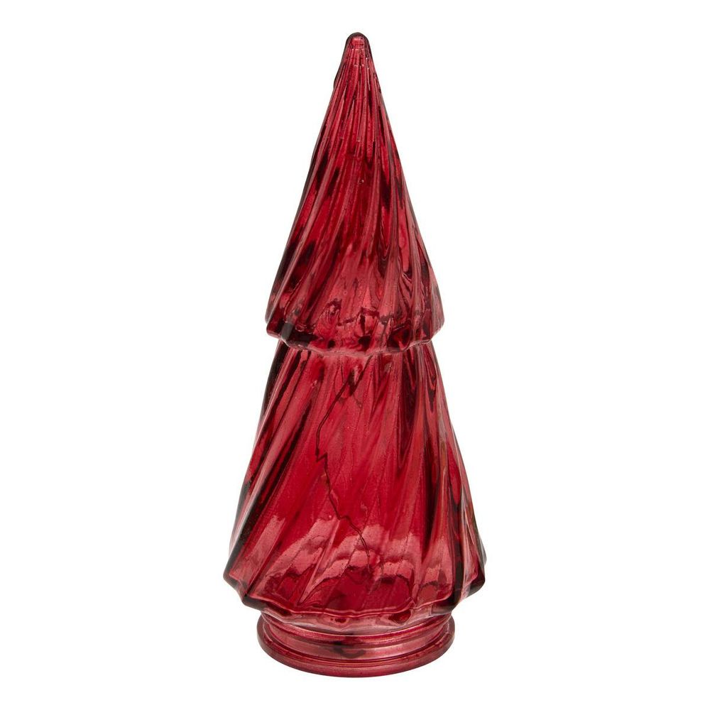 Sapin de noël lumineux en verre 5 led blanc chaud h. 13 cm à piles