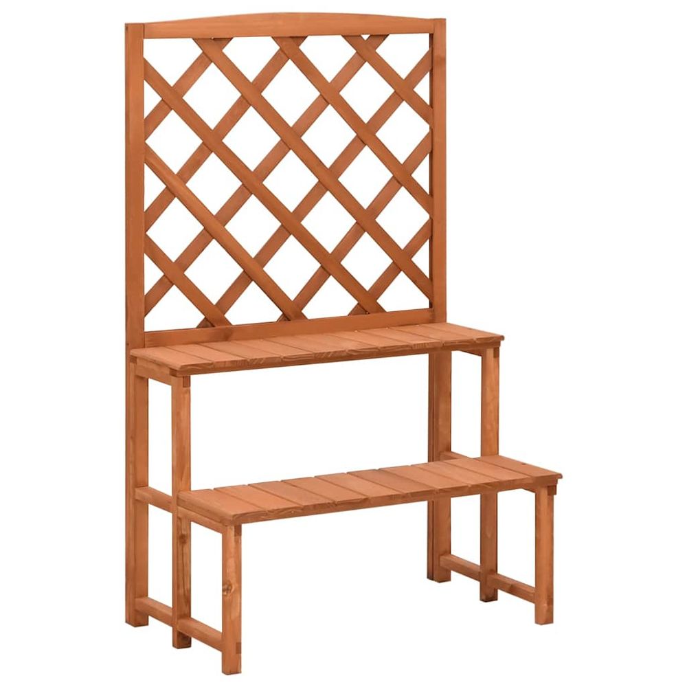 Support de plantes et treillis 70x42x115cm bois de sapin massif