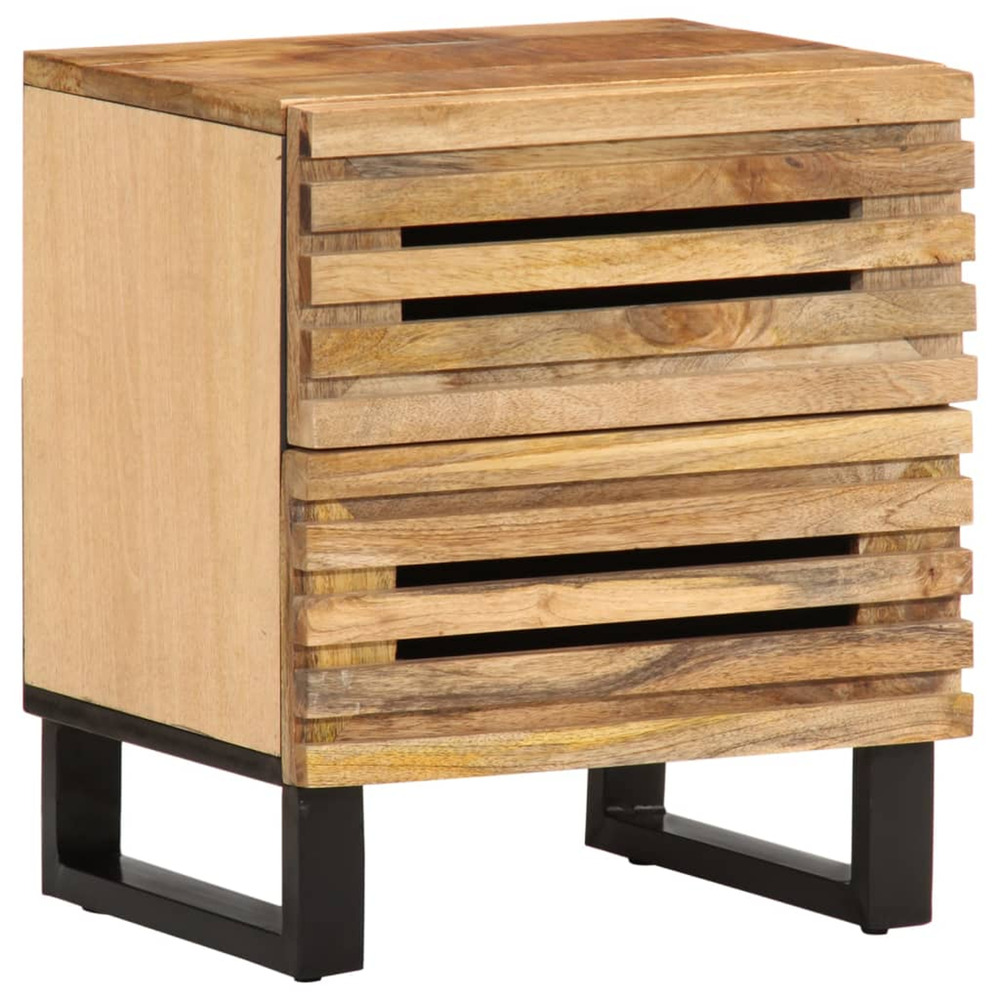 Table de chevet 40x34x46 cm bois de manguier massif brut