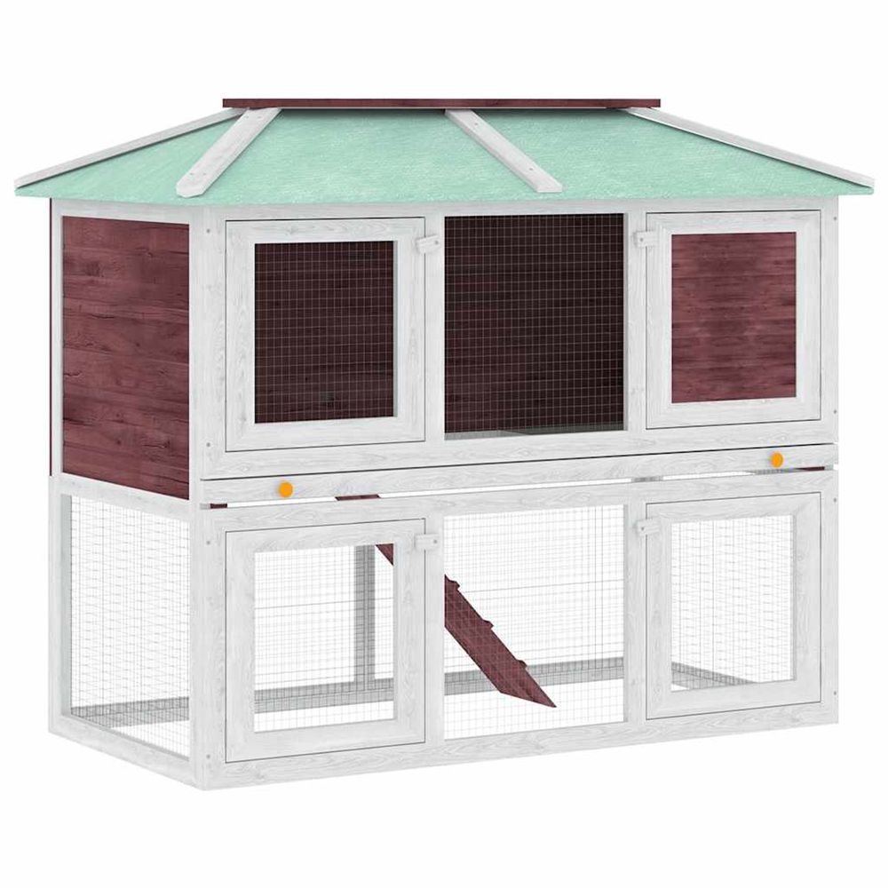 Clapier double pour animaux Marron Bois